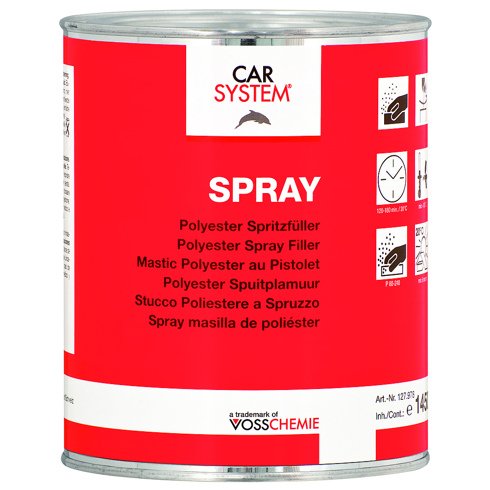 Spritzspachtel Spray Spritzfüller Dose grau inkl. Härter 1,5kg