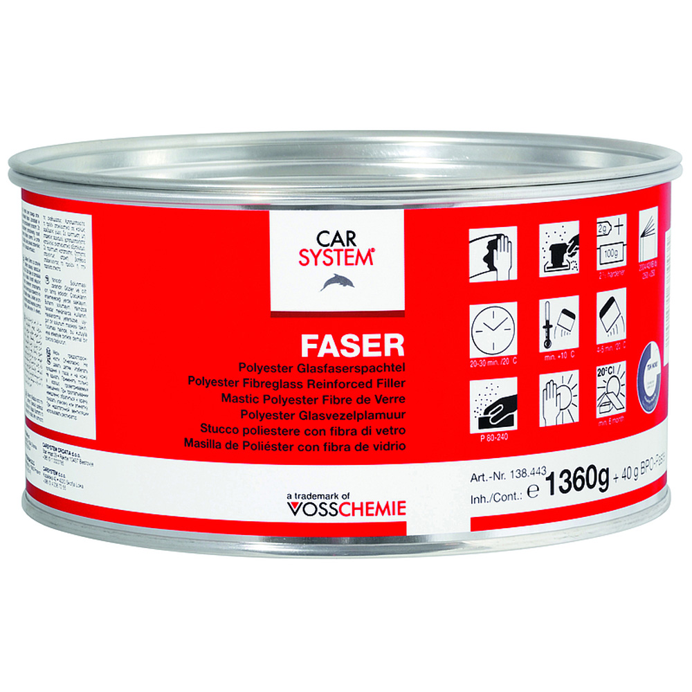 Faser Spachtel Dose bräunlich-transparent inkl. Härter 1,4kg