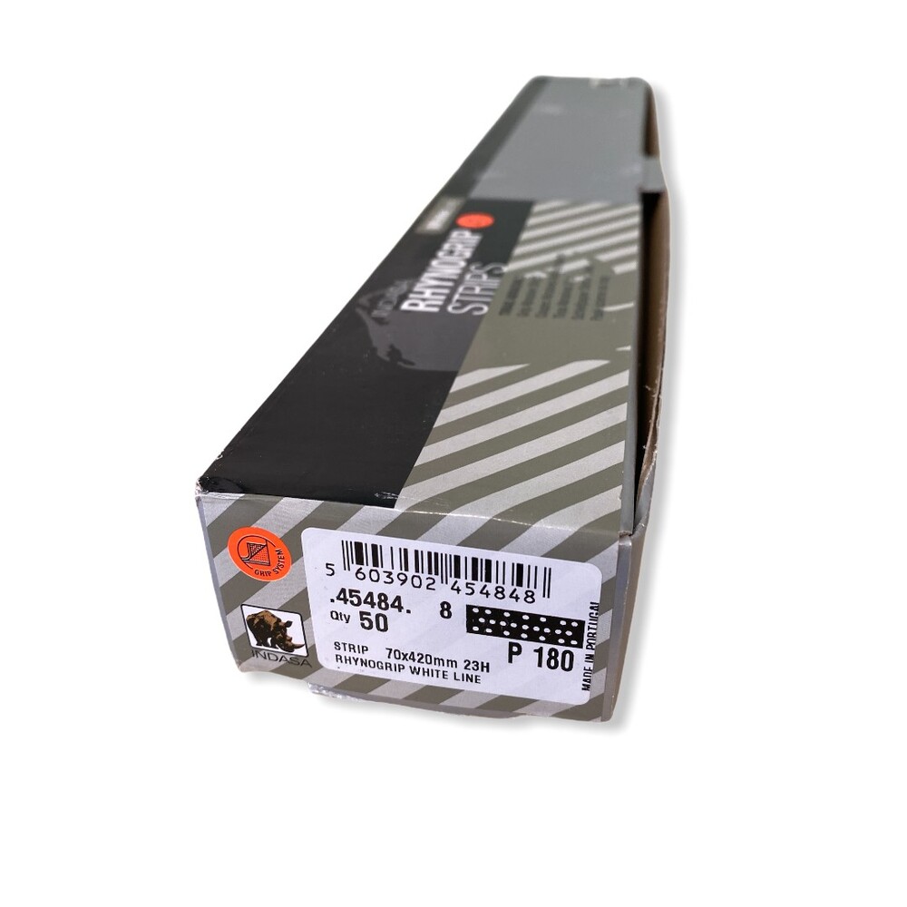 Indasa RHYNOGRIP White Line Schleifpapier Streifen 70 x 420 mm 23H Körnung P180 (1Pack=50st)