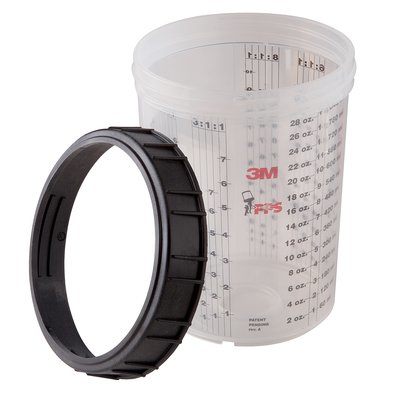 3M PPS Außenbecher mit Schraubring ca. 0,85l (VE 4 Stück/Pack